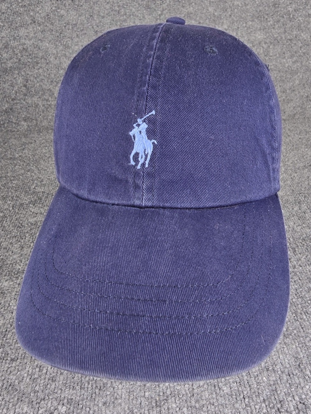 Vintage POLO RALPH LAUREN- Classic Hat Cap Pull Through Buckle Strap Back- Blue